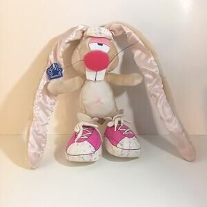 Vtg Applause Jackson Bunny Easter Rabbit Plush Rapper 1980s Splatter Pink Shoes
